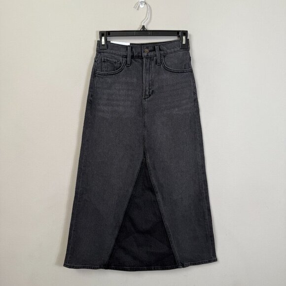Joe's Tulie Denim Midi Skirt Womens 23 Black With Grace Vintage Stretch $228 NWT - Picture 4 of 15